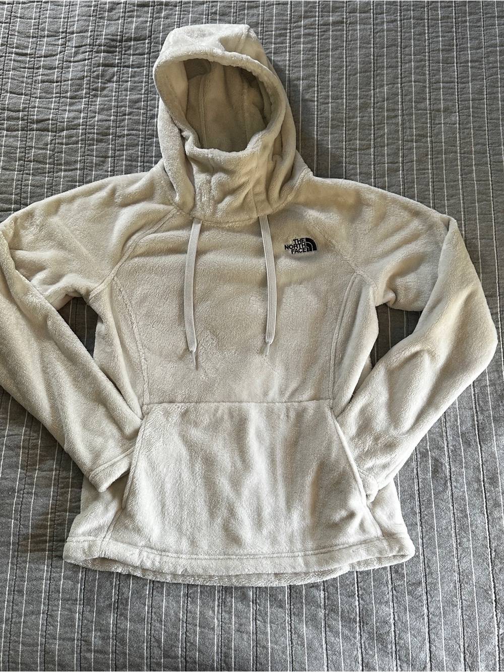 The North Face Ivory Plush Logo Fleece Hoodie